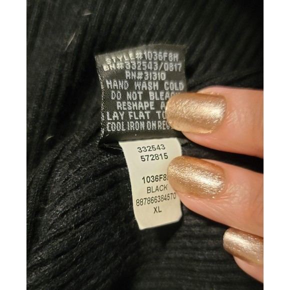 📦IZ Byer Sweater Juniors XL BLACK Long Sleeve Lace Up Shoulder Rayon Blend - Picture 8 of 8